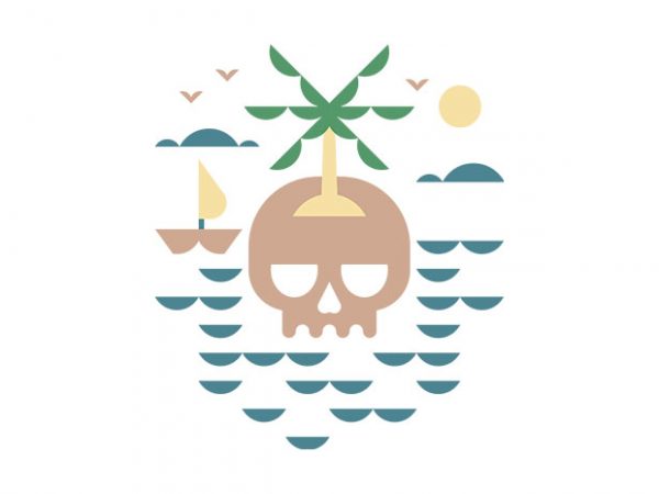 Skull island vector shirt design