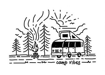 Camp Vibes buy t shirt design for commercial use