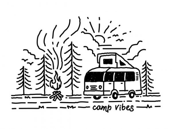 Camp vibes buy t shirt design for commercial use