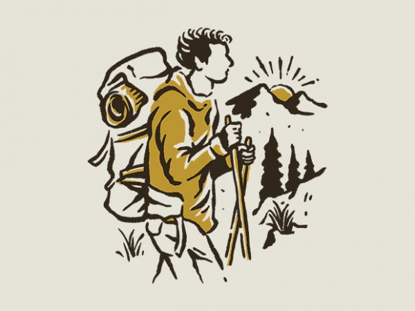 Hiker t-shirt design for sale