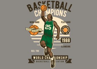 Basketball Champions print ready shirt design