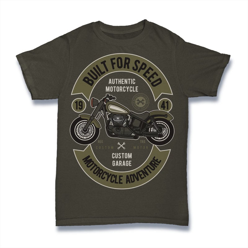 Built For Speed t shirt designs for printful