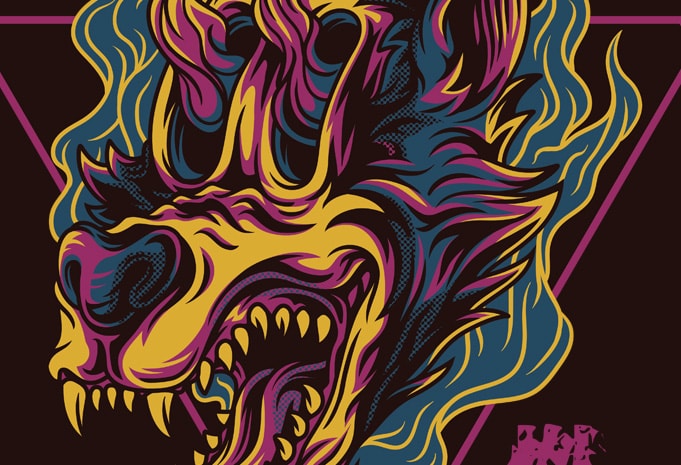 Wolfie the Unstoppable T-Shirt Design - Buy t-shirt designs