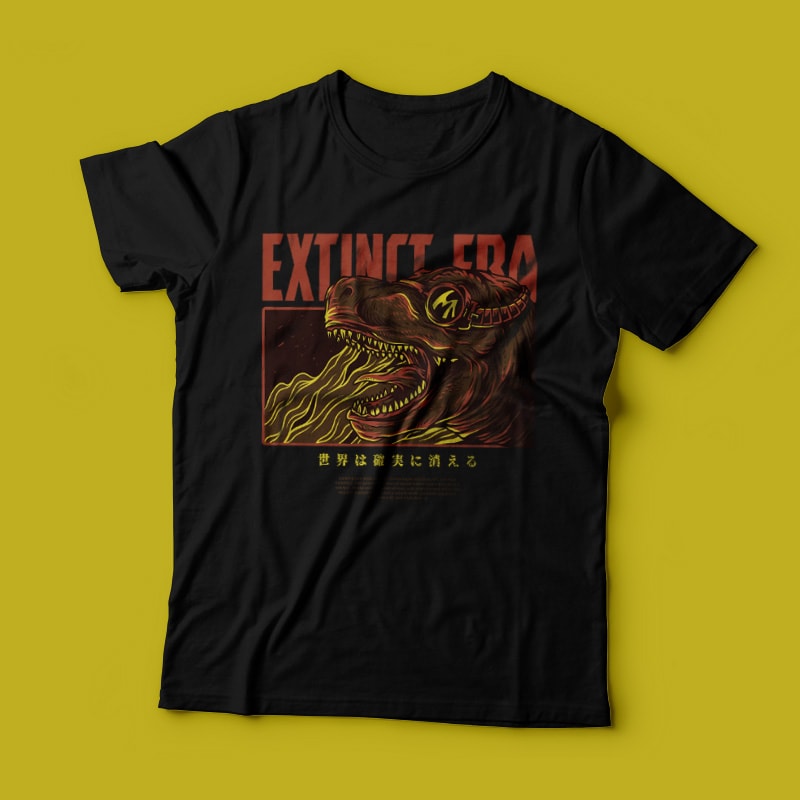 Extict Era T-Shirt Design commercial use t shirt designs