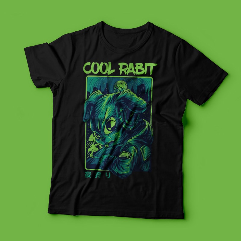 Cool Rabit Remastered T-Shirt Design t shirt design graphic