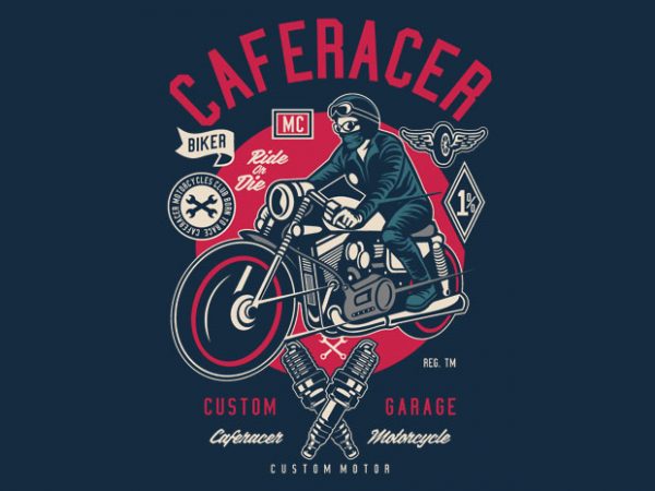 Caferacer t shirt design for sale