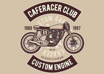 Caferacer Club tshirt design vector