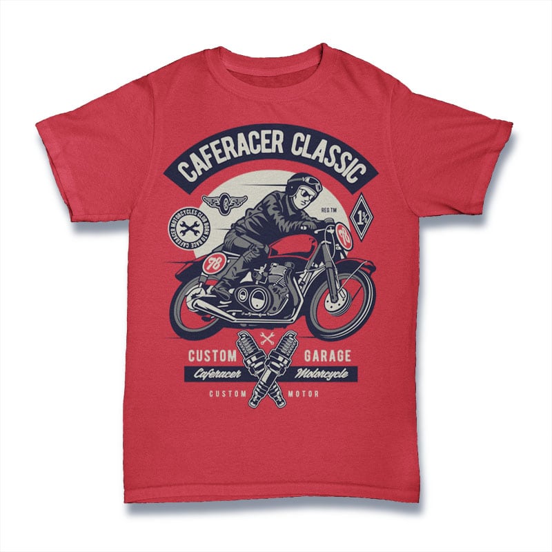 Caferacer Rider Classic t shirt design graphic