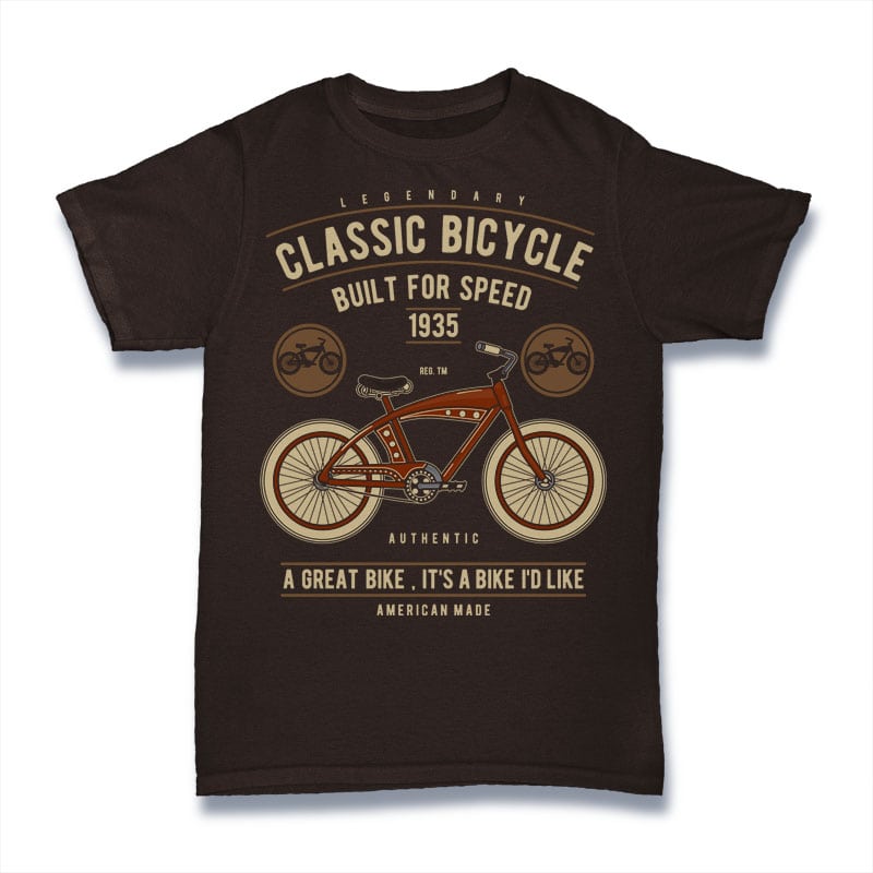 Classic Bicycle t shirt designs for printful