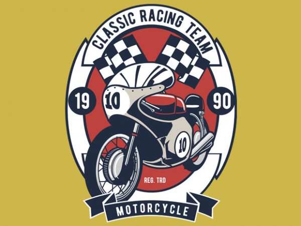 Classic racing team t shirt design for purchase
