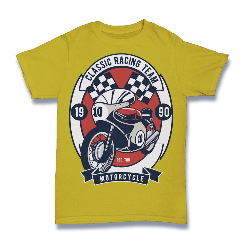 Classic Racing Team t shirt designs for printful