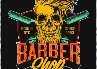 Barber Shop. Vector T-Shirt Design