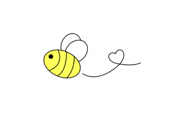 Cute bee with a heart simple tattoo t shirt printing design