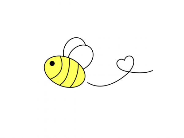 Cute bee with a heart simple tattoo t shirt printing design