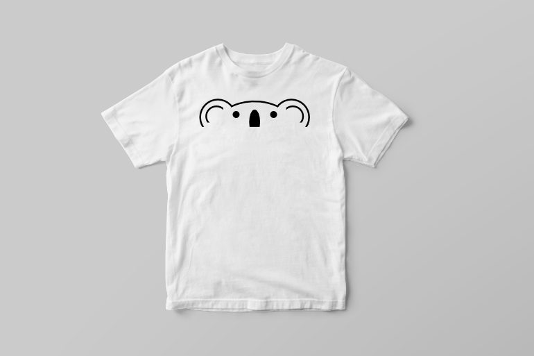 Cute minimal koala bear vector graphic t shirt design t shirt designs for printful