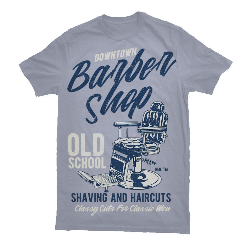 Downtown Barbershop Vector t-shirt design t shirt designs for sale