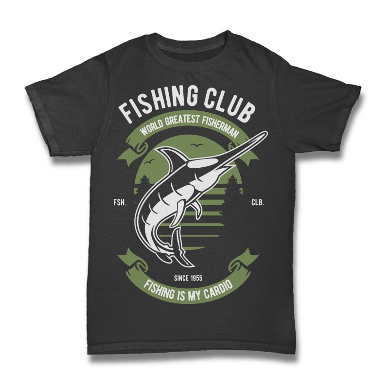 Fishing Club commercial use t shirt designs