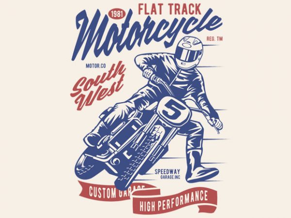 Flat tracker graphic t-shirt design