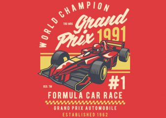 Formula Car Race print ready vector t shirt design