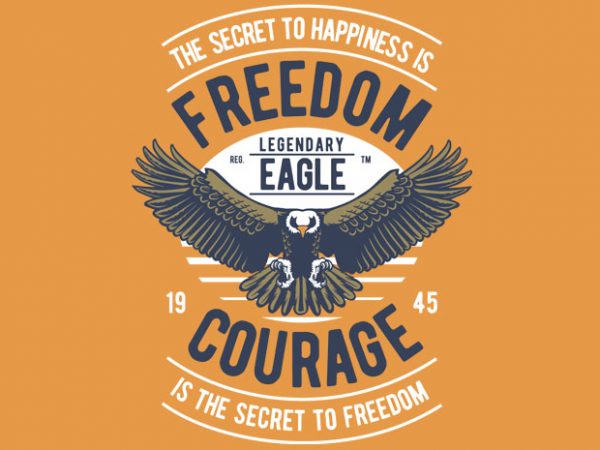 Freedom eagle print ready vector t shirt design