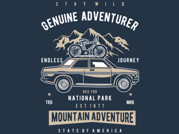 Genuine adventurer graphic t-shirt design