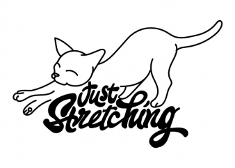 Just stretching yoga cat sport t shirt printing design