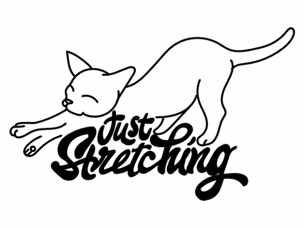 Just stretching yoga cat sport t shirt printing design