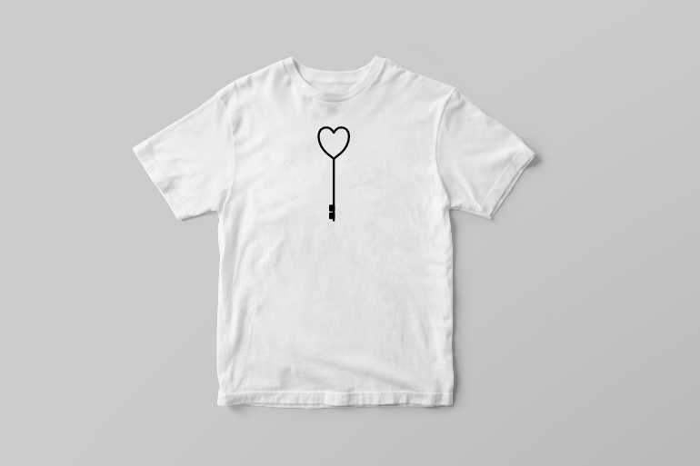 Key to the heart minimal love tattoo vector t shirt design t shirt designs for printful