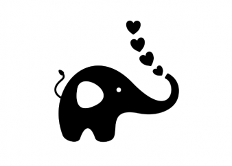 Love elephant with hearts valentines day vector t shirt printing design