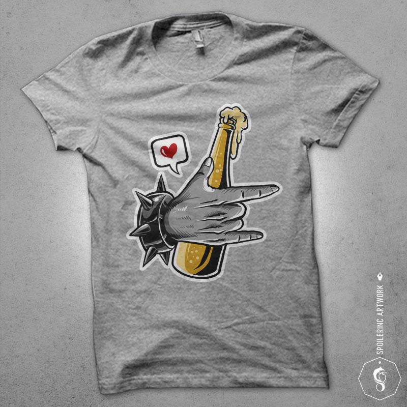 rock and beer Graphic t-shirt design tshirt design for merch by amazon