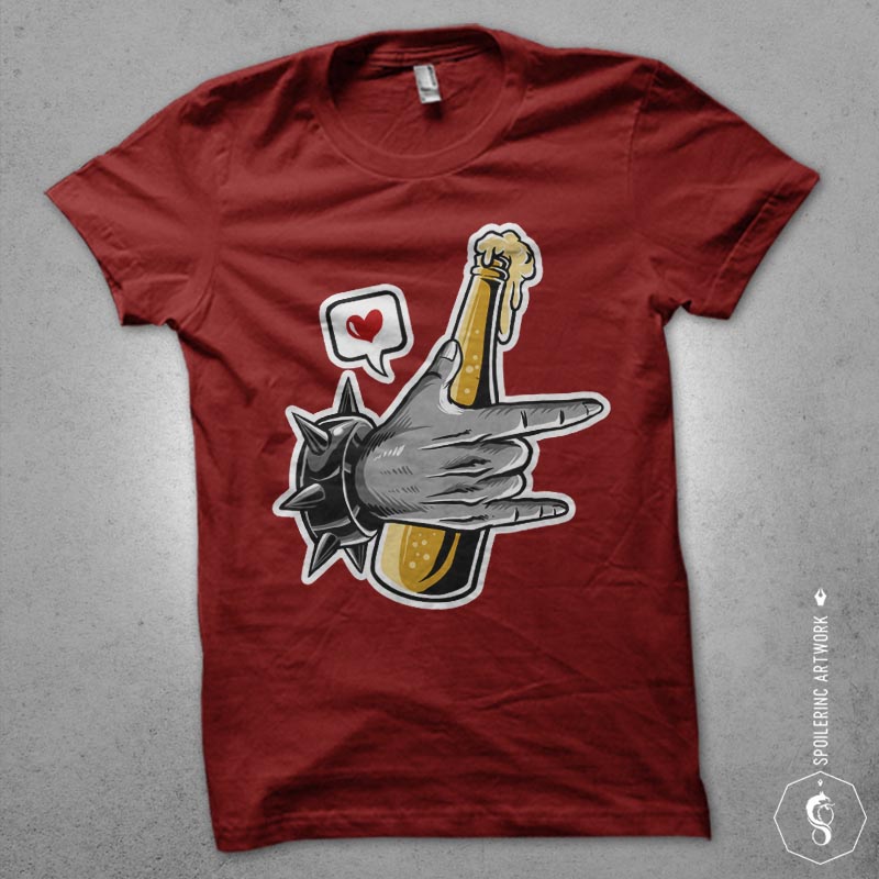 rock and beer Graphic t-shirt design tshirt design for merch by amazon