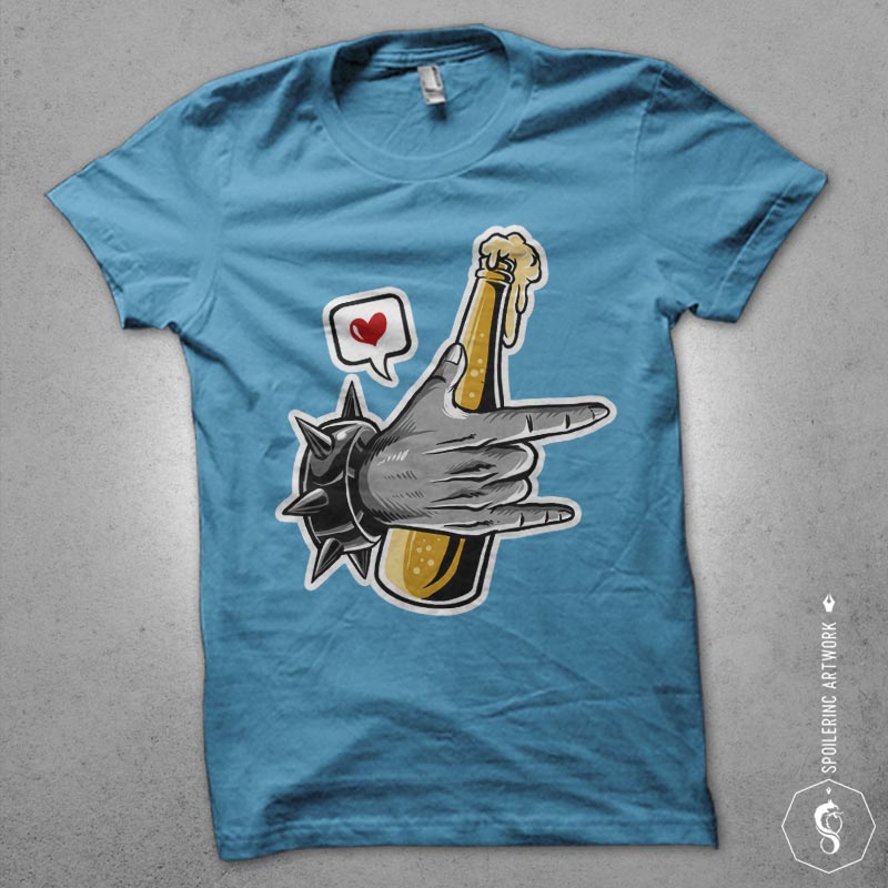 rock and beer Graphic t-shirt design tshirt design for merch by amazon