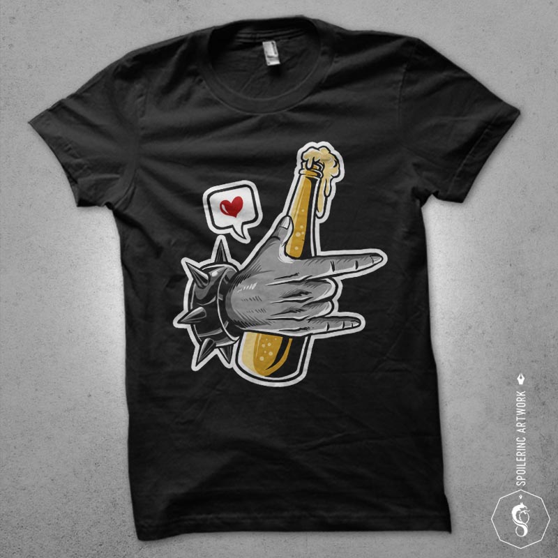 rock and beer Graphic t-shirt design tshirt design for merch by amazon