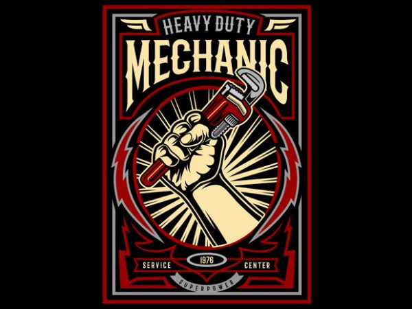 Mechanic vector shirt design