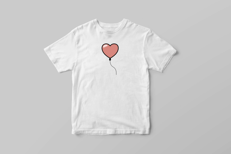 Minimal heart balloon valentines day love tattoo vector t shirt printing design t shirt designs for printful