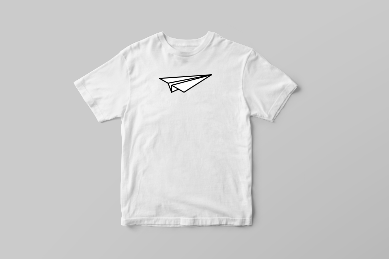 Minimal paper airplane tattoo vector t shirt design t shirt designs for printful