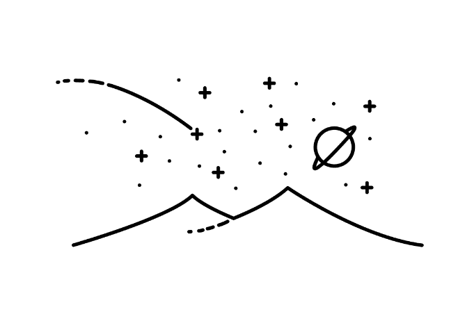 Minimalistic stars and mountains landscape tattoo t shirt printing design -  Buy t-shirt designs
