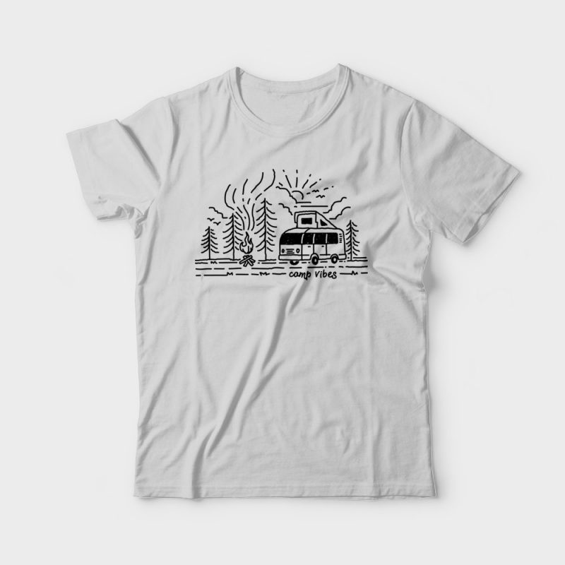 Camp Vibes t shirt designs for printful