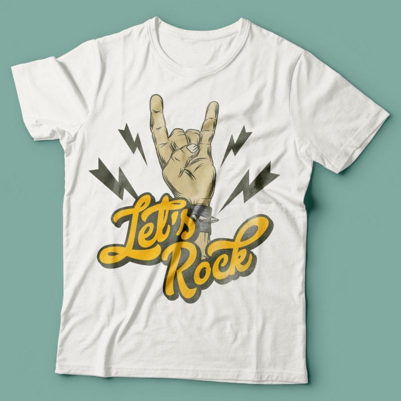 Let’s rock. Vector T-Shirt Design t shirt design png