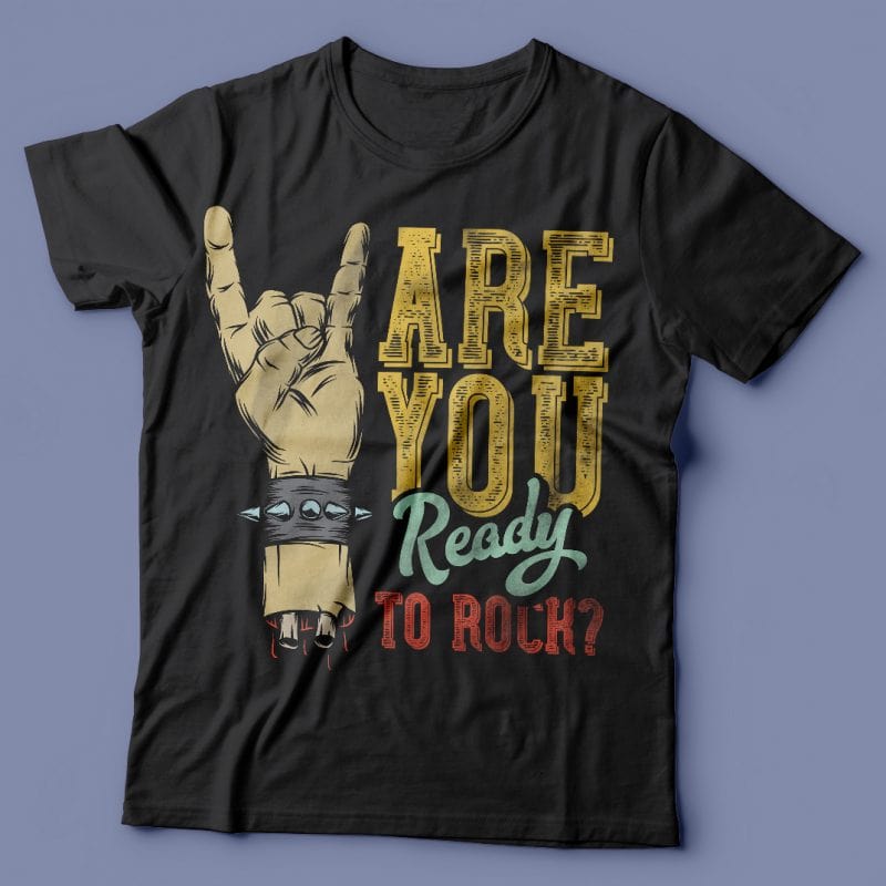 Are you ready to rock? Vector T-Shirt Design t shirt design png