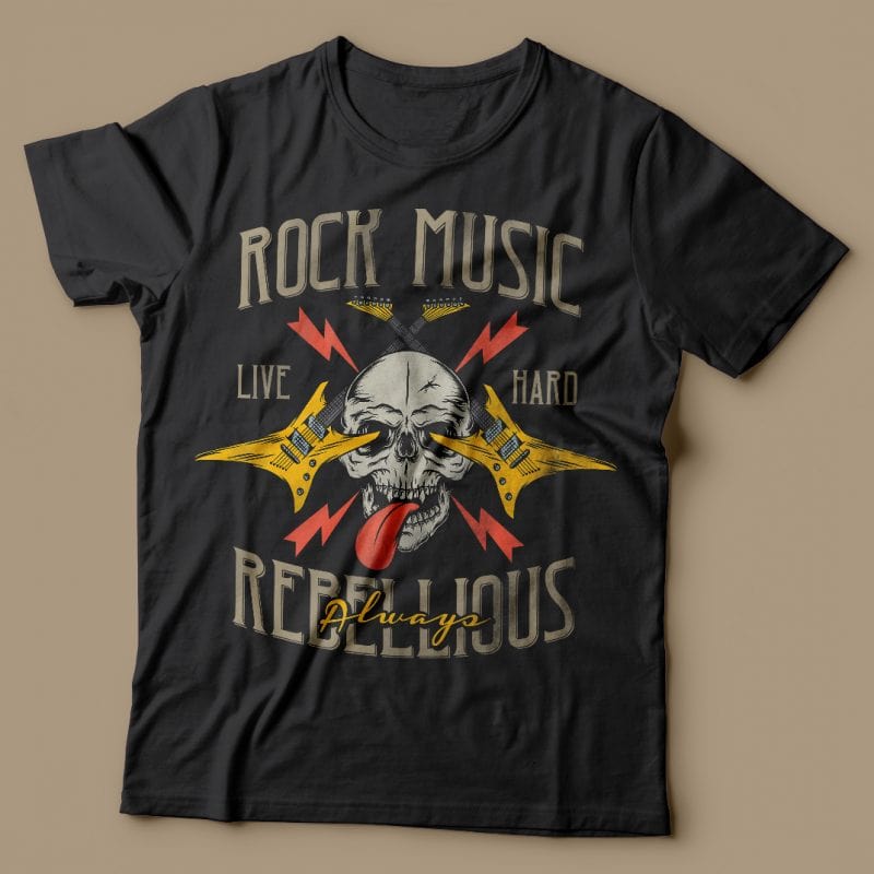Rock music always rebellious. Vector T-Shirt Design t shirt design png
