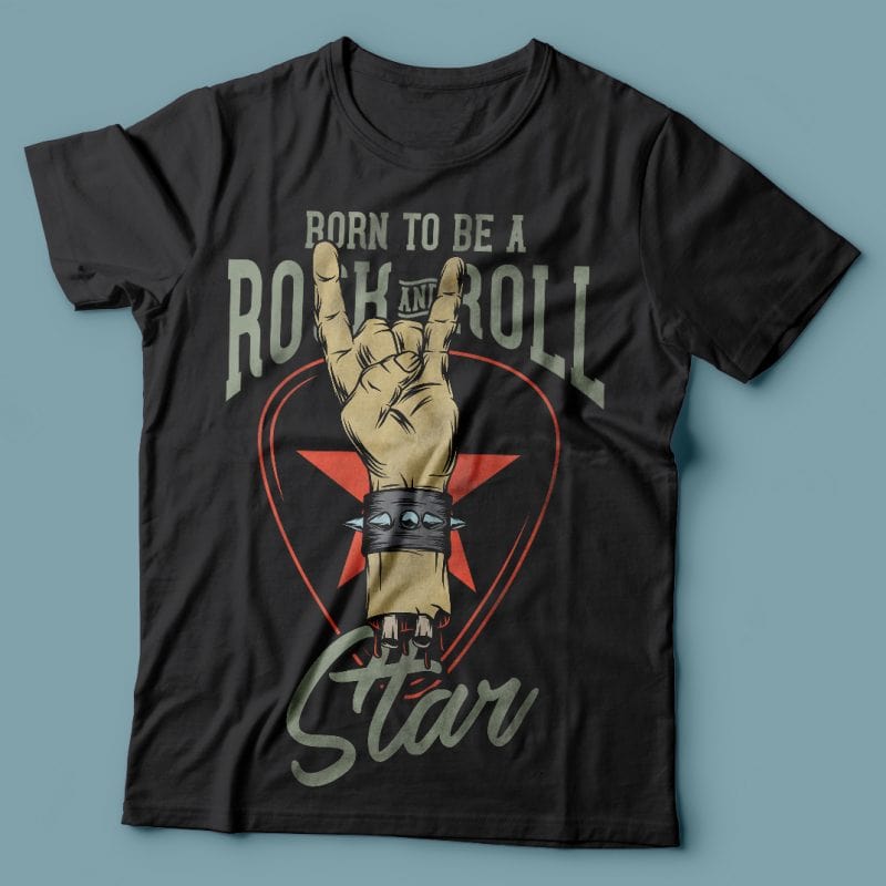 Rock and roll star. Vector T-Shirt Design buy t shirt design