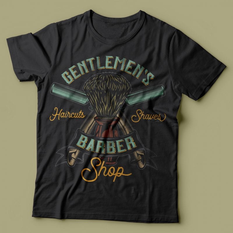 Haircuts and shaves. Vector T-Shirt Design t shirt design graphic