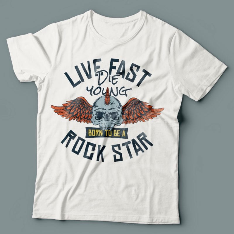 Live fast die young. Vector T-Shirt Design buy t shirt designs artwork