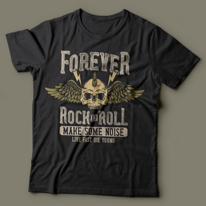 Forever rock and roll. Vector T-Shirt Design buy t shirt designs artwork