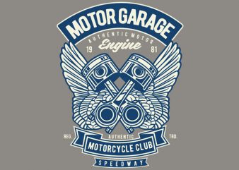 Motor Garage vector t shirt design for download