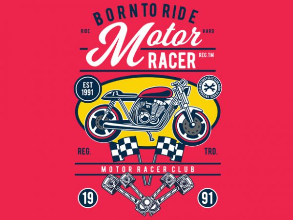 Motor racer buy t shirt design artwork