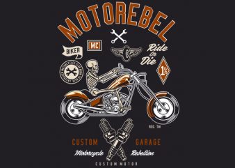 Motorebel Skull vector shirt design