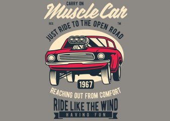 Muscle Car tshirt design vector