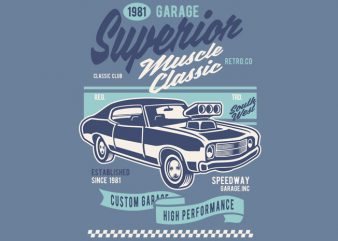 Muscle Car Classic commercial use t-shirt design